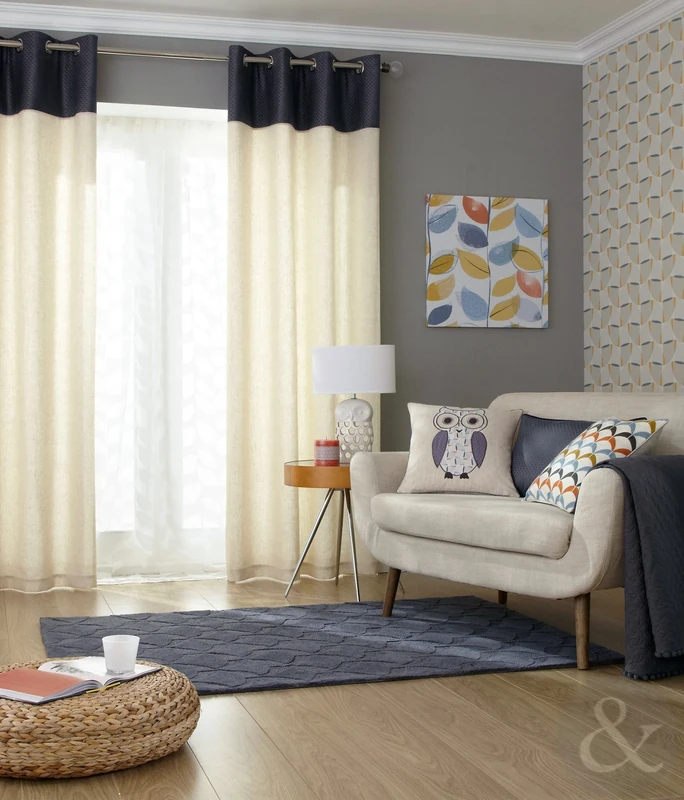 Just Contempo Velvet Band Lined Eyelet Curtains, Grey, 46x72 inches