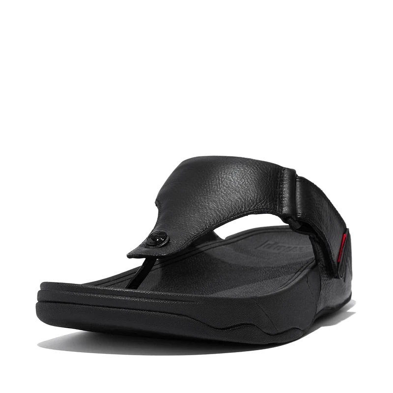 Fitflop Men's Trakk Ii Post - Leather Open Toe Sandals, Black All Black 090, 9 UK