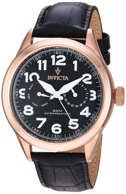 Invicta Vintage 11742 Men's Watch - Waterproof - Analogue - Quartz Movement - Stainless Steel with Black dial - 45mm