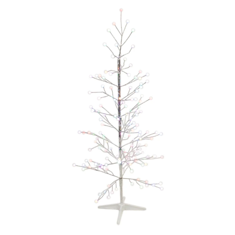 WeRChristmas 6 ft Pre-Lit 164-LED Twig Tree with Frosted Balls Suitable for Indoor and Outdoor, Multi-Colour
