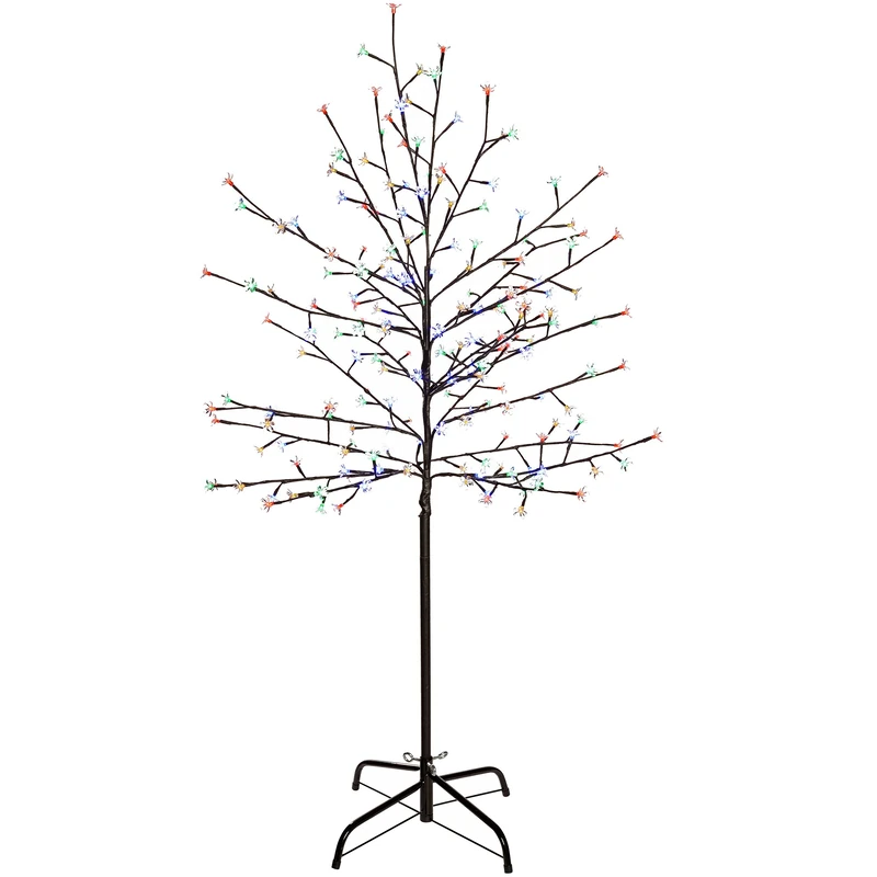 WeRChristmas 5 ft Pre-Lit Cherry Suitable for Indoor and Outdoor, Multi-Colour