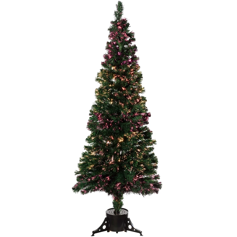 WeRChristmas 7 ft Pre-Lit Fibre Optic Christmas Tree, Green