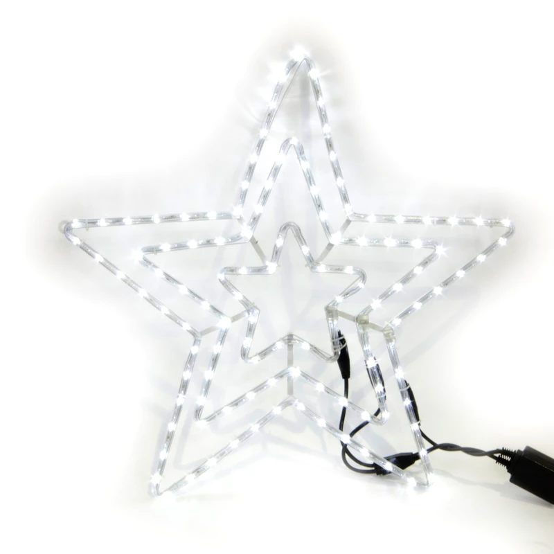 WeRChristmas 72 cm Large Bright White Star LED Indoor-Outdoor Rope Lights Silhouette with Flash Effect - Image 1