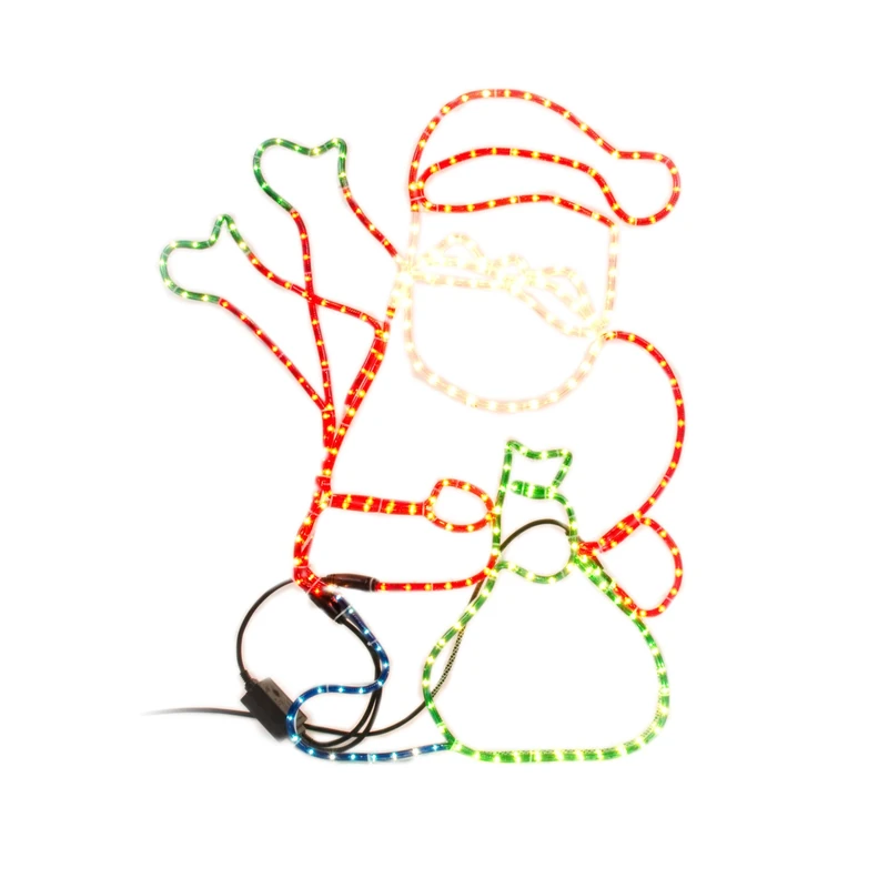 WeRChristmas 92 cm Large Animated Father Christmas Santa Claus Waving Hand Rope Light Silhouette Decoration