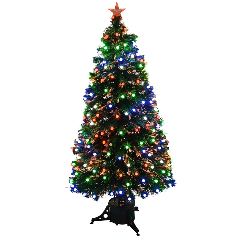 WeRChristmas 5ft Pre-Lit Fibre Optic Christmas Tree with Frosted Berry LED Lights