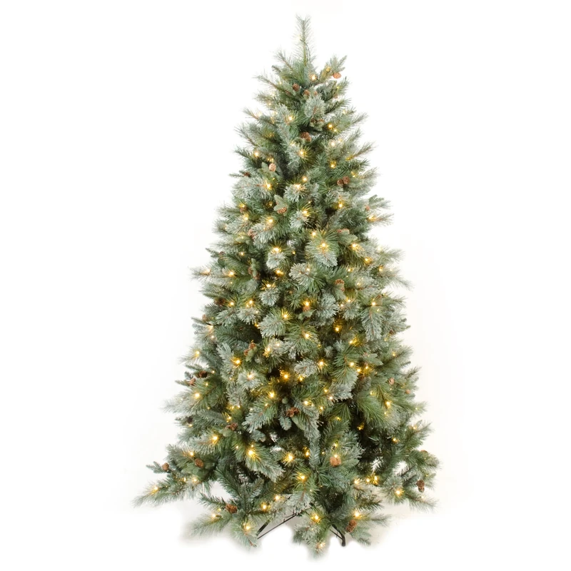 WeRChristmas 6.5 ft Pre-Lit Christmas Tree with Small Cones