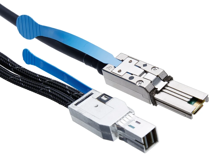 HP 716191-B21 Mini-SAS high density to mini-SAS - SAS external cable - 26 pin 4x Shielded Mini MultiLane SAS (SFF-8088) (M) - 36 pin 4x Mini SAS HD (SFF-8643) (M) - 2 m - for Modular Smart Array 2040