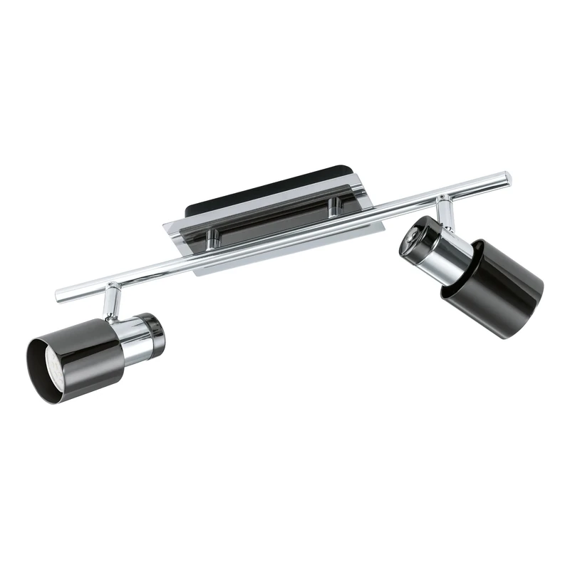 Eglo LED Ceiling Lamp Davida 1, 2-Light Ceiling Spotlight, Metal Ceiling Light in Chrome, Nickel-Nero, Living Room lamp, Spotlight Including GU10 Bulb, Warm White