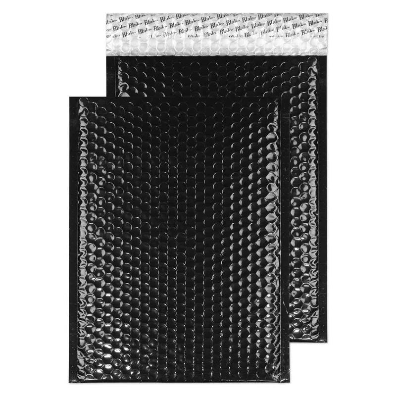 Blake Purely Packaging C4+ 324 x 230 mm Peel and Seal Metallic Padded Bubble Envelopes (MBB324) Oil Black - Pack of 100