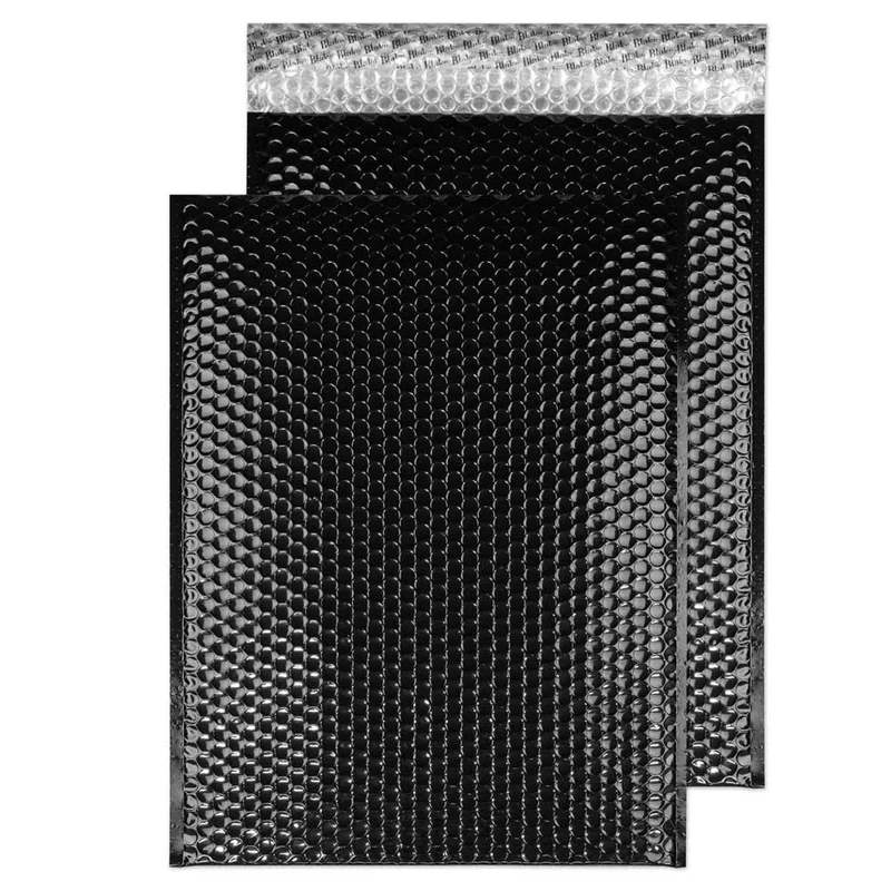 Blake Purely Packaging C3 450 x 324 mm Peel and Seal Metallic Padded Bubble Envelopes (MBB450) Oil Black - Pack of 50