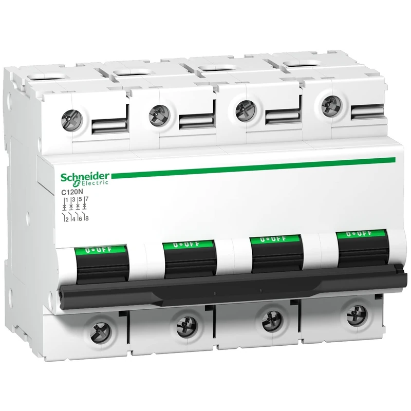 Schneider Electric A9N18374 Magnetic Automatic Switch C120N, 4P, 100A, C Curve - Image 1