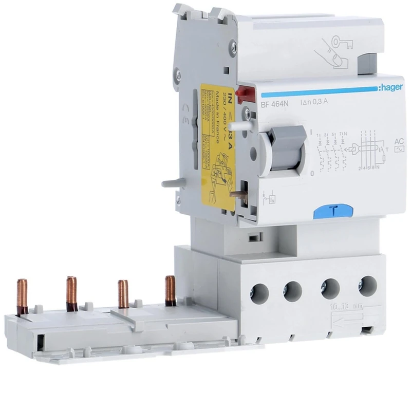 Hager BF464N Differential Block Type AC, for M/N, 4P, 63A, 300mA