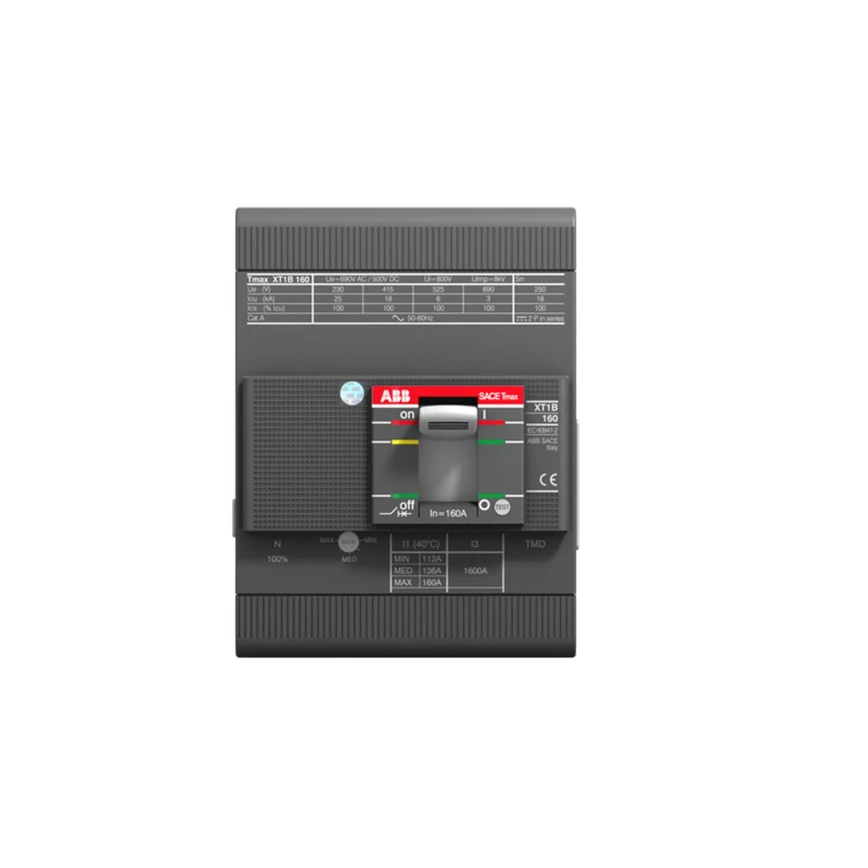 ABB XT1B 160 TMD R100 Im1000 4P F F - ABB Automatic Switch - Grey and Red