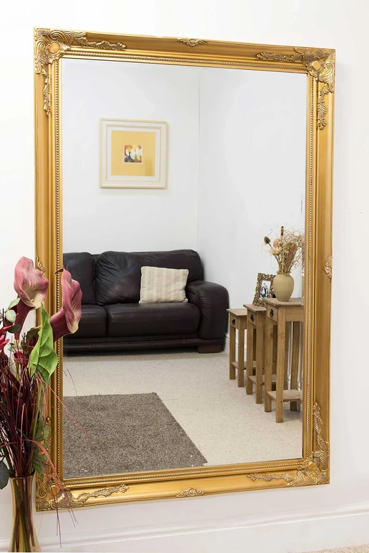 Extra Large Classic Ornate Styled Gold Mirror 5ft7 x 3ft7 (170cm x 109cm)