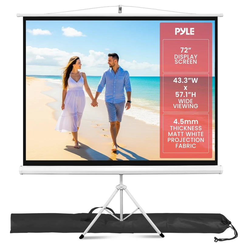 Pyle PRJTP72 72-Inch Floor Standing Portable Fold-Out Roll-Up Tripod Projector Screen