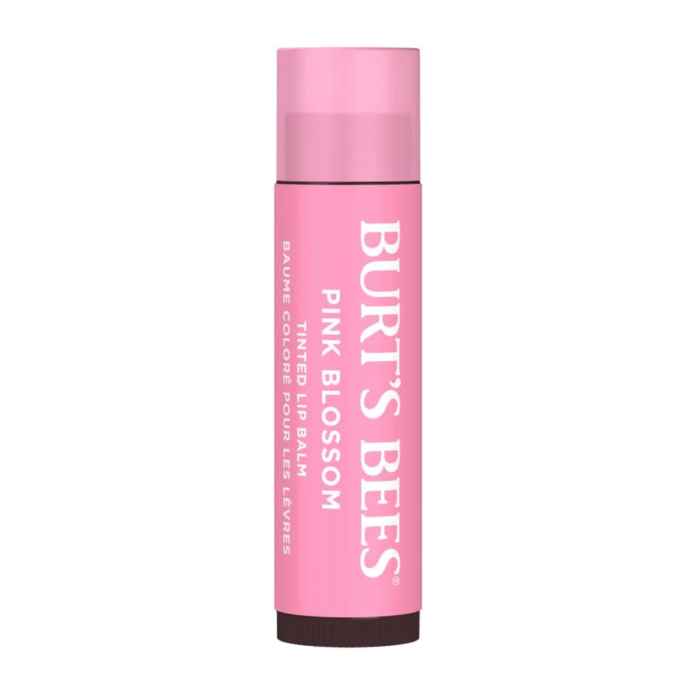 Burt's Bees Tinted Lip Balm Pink Blossom, Moisturising Lip Tint With Shea Butter, 100% Natural Origin, 4.25g (Packaging May Vary)
