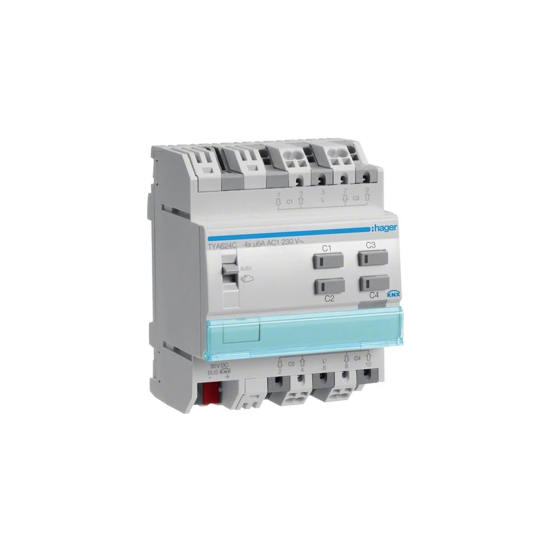 Hager TYA624C KNX Blind Actuator 4-Way 230V 6A 4TE