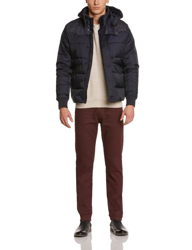 G-STAR RAW Westrn Hood Men's Jacket, Blue - Bleu (Mazarine Blue), Small