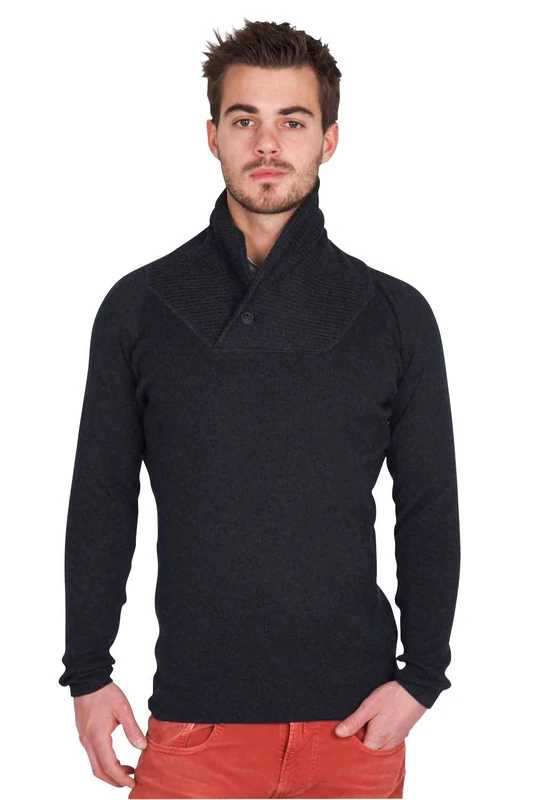 G-Star Men's nw st sh cl l/s Plain or Unicolor Shawl Collar Long Sleeve Sweater - Blue - Bleu (Mazarine Bl HTR) - X-Small - Image 1