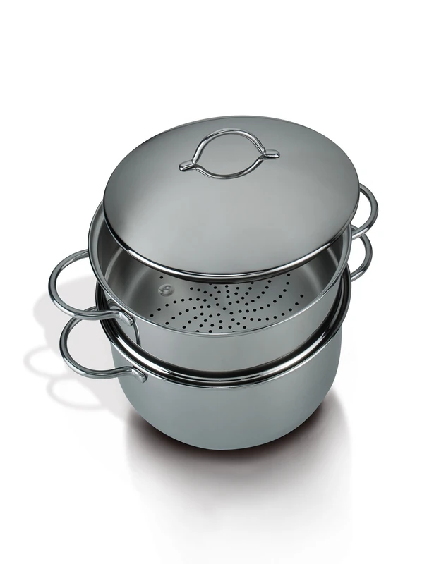 Barazzoni Vaporset S/Bottom ø24 cm, Capacity 4.5 lt, Stainless Steel 18/10, Made in Italy