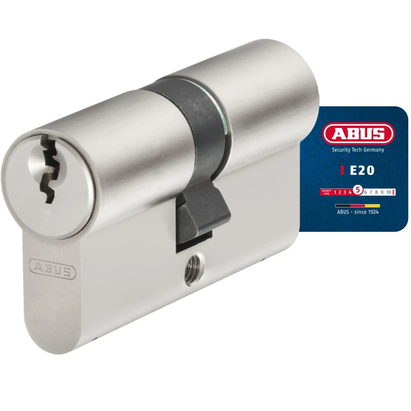 ABUS E20NP Profile Cylinder Locks Set of 2 Identical Locks with 5 Keys 598234