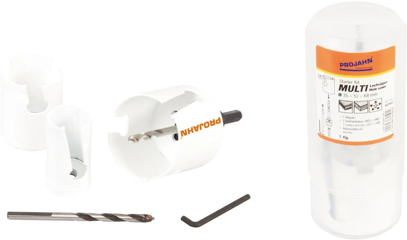 Projahn 60592 Hole Saw Set Starter Kit HM, 35-51-68 mm