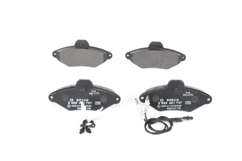 Bosch BP608 - Brake Pads Car Front Axle - Bosch Quality - Reduced Noise and Dust - ECE-R90 Certified - Copper-Free - 1 Set of 4 Pads