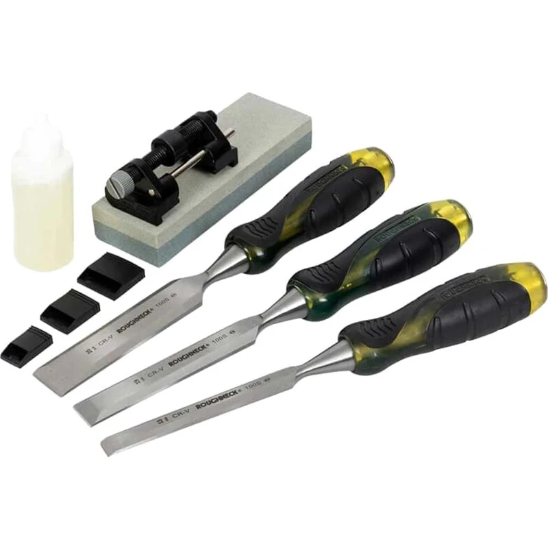 Roughneck ROU30165 Bevel Edge Chisel & Sharpening Kit - 6 Piece