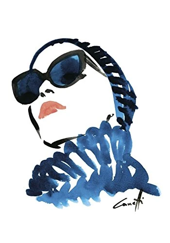 Michel Canetti "In Blue Canvas Print, Multi-Colour, 60 x 80 cm