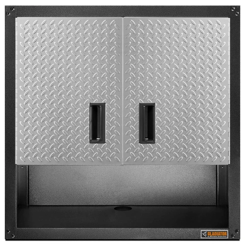 Gladiator GAWG28KDYG Ready-to-Assemble 3/4 Wall GearBox Steel Cabinet, Silver Tread