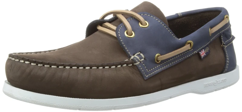 Henri Lloyd Men's Arkansa Boat Shoes, Dark Brown/Blue, 7 UK