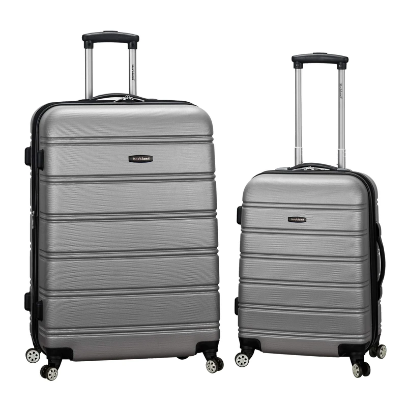 Rockland Melbourne Hardside Expandable Spinner Wheel Luggage, Silver, 2 Piece (20"/28"), Melbourne Hardside Expandable Spinner Wheel Luggage