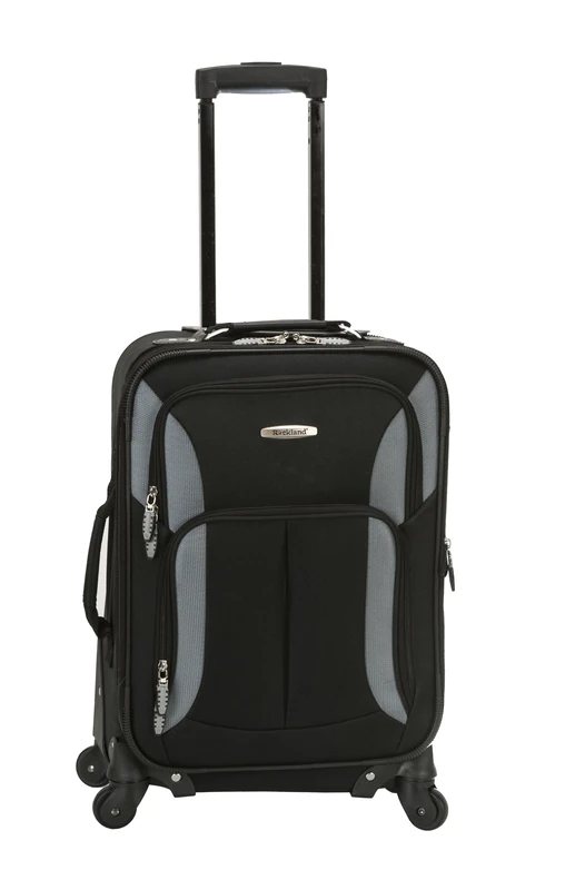 Rockland Luggage 19 Inch Expandable Spinner Carry On, Black/Gray, One Size - Image 1