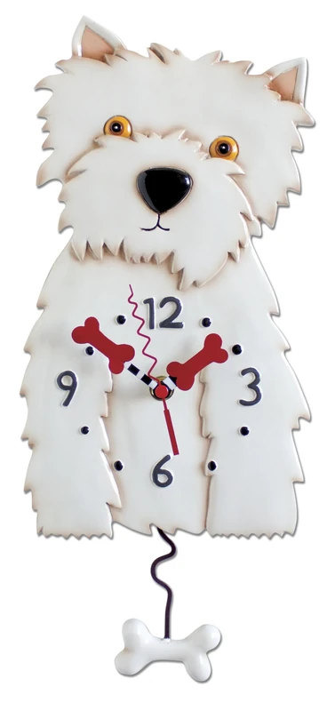 Enesco P1328 Westie Clock 36 cm Resin - Image 1