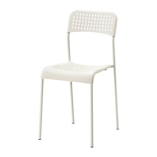 IKEA Adde Stackable Chair Plastic with Steel Frame White