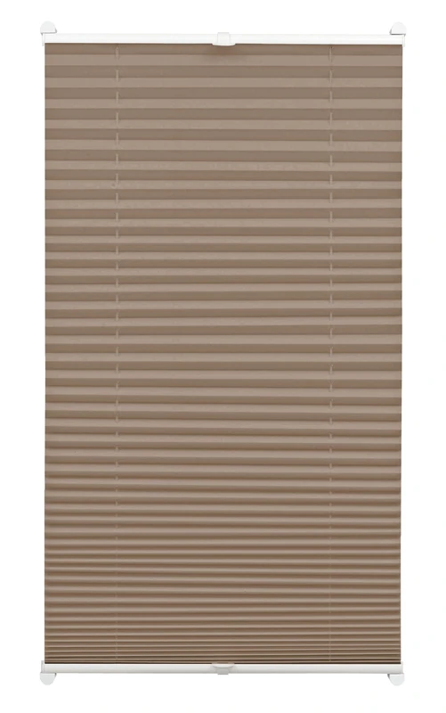 Gardinia Pleated Blind for Clamping, Opaque Folding Blind, Mounting Kit Included, EASYFIX Pleated Blind with Two Operating Rails, Taupe, 90 x 130 cm (WxH)