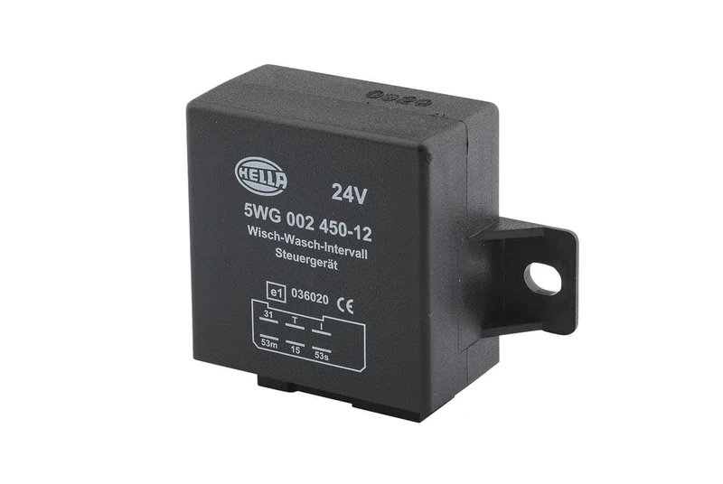 HELLA 5WG 002 450-121 Relay, wipe-/wash interval - 24V - 6-pin connector - with holder