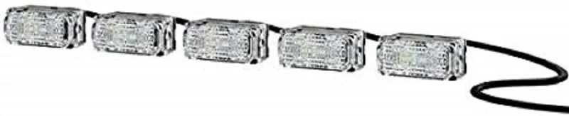 HELLA 2PT 980 789-051 LED-Daytime Running Light - LEDayFlex II - 12V - straight - Lens Colour: Crystal clear - LED colour: White - Cable: 2800mm - Left and right - Quantity: 1