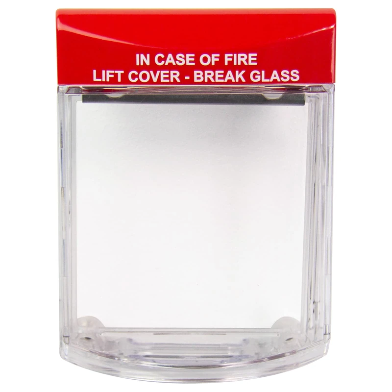 Call Point Stopper, STI-6931 - Safety Technology International, Call Point Protector, Surface Mount, Polycarbonate Fire Alarm Break Glass Cover, Red Fire Model - Image 1