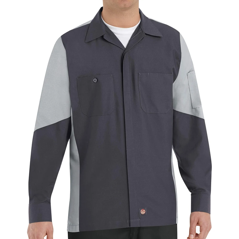 Red Kap mensSY10Men's Ripstop Crew Shirt, Long Sleeve T-Shirt - Multi - XL