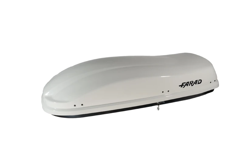 Farad F3 Shine White Large 480 Litre Roof Box - Dual Side Opening with Central Locking