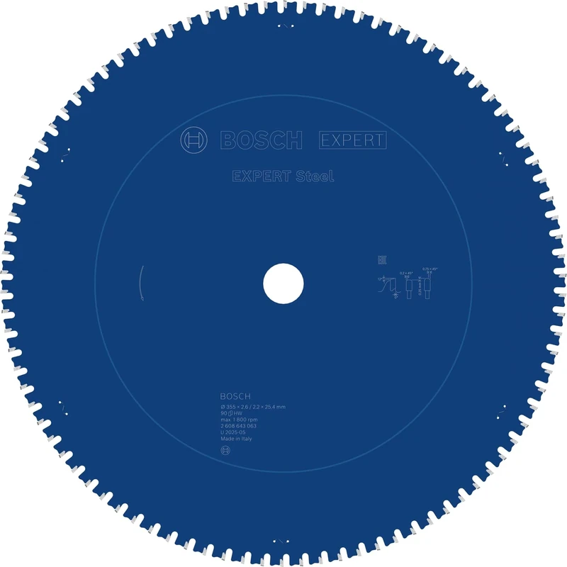 Bosch 2608643063 Circular Saw Blade Expert for Steel 355 X 25.4 X 2.6 Mm, 90