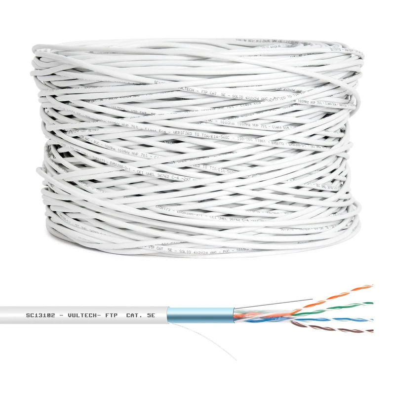 Vultech SC13102-305 - Network Cable CAT5e, F/UTP (FTP), 10/100/1000Base-T (x), Grey, Vinyl Chloride (PVC), Sturdy
