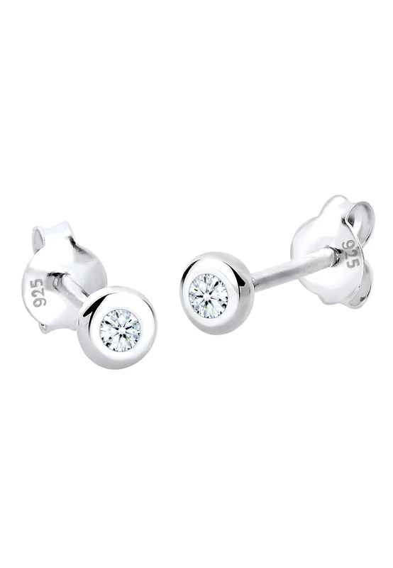 Elli DIAMONDS Earrings Women Earstuds with Diamond (0.06 ct.) in 925 Sterling Silver