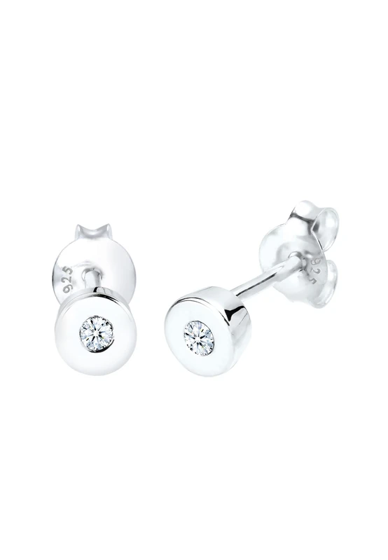 Elli DIAMONDS Earrings Women Basic Classic with Diamond (0.06 ct.) in 925 Sterling Silver