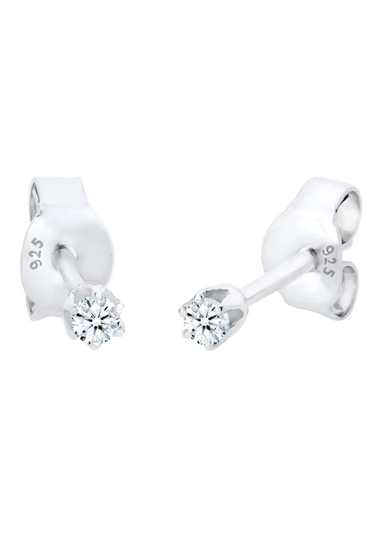 Elli DIAMONDS Earrings Women Basic Earstuds with Diamond (0.06 ct.) in 925 Sterling Silver