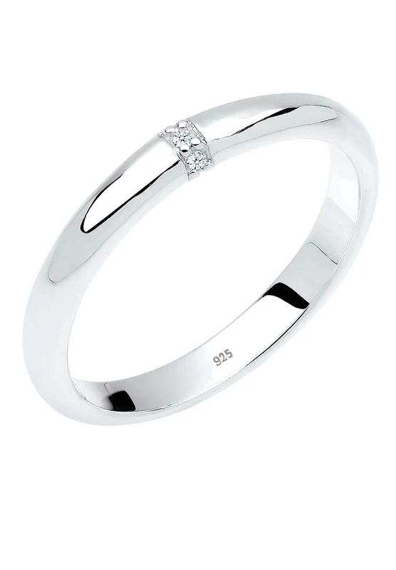Elli DIAMONDS Ring Women Classic with Diamond (0.04 ct.) in 925 Sterling Silver