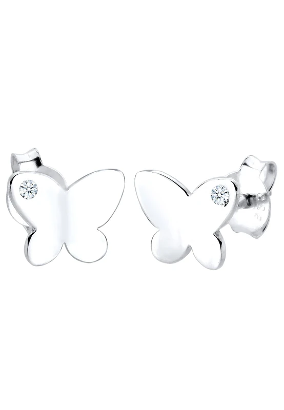 Elli DIAMONDS Earrings Children Butterfly Natural with Diamond (0.03 ct.) in 925 Sterling Silver