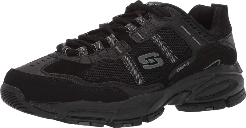 Skechers Men's Vigor 2.0 Trait Sneaker, Black, 7 UK X-Wide
