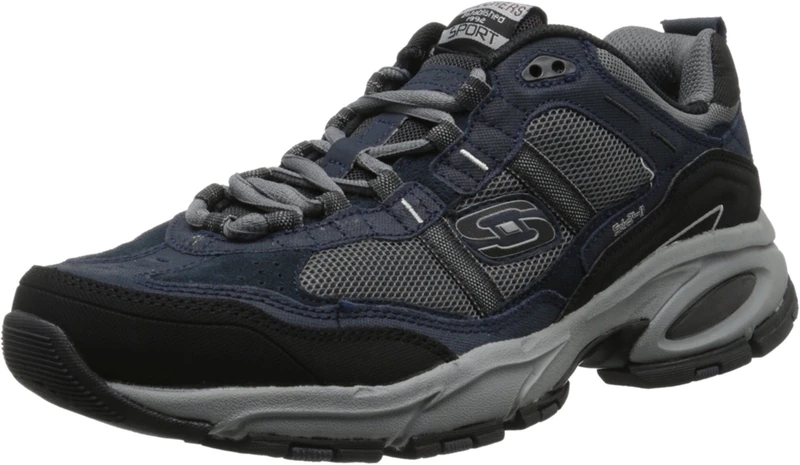 Skechers Men's Vigor 2.0 Trait Sneaker, Navy Grey, 8.5 UK X-Wide